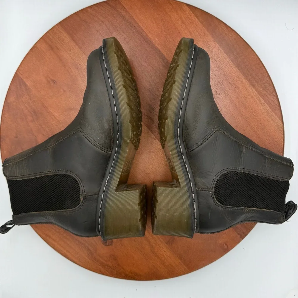 Doc Martens Cadence Rugged Leather Heeled Chelsea Boots Womens‎ 9 Chunky Grunge